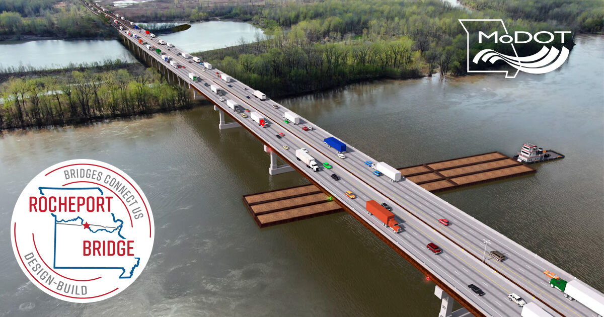 Rendering of the new Interstate 70 Bridge at Rocheport